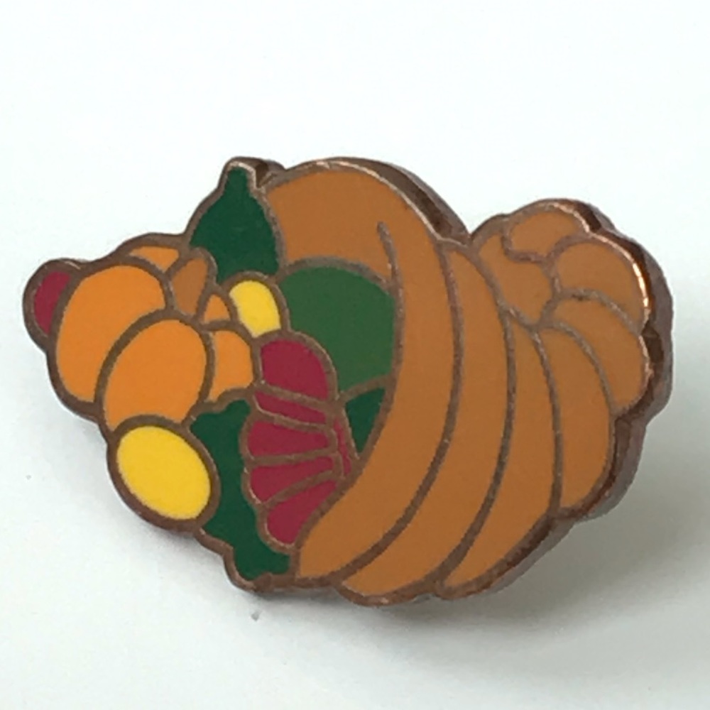 Rick Gear Vintage Retro Cornucopia Enamel Pin - Picture 1 of 8